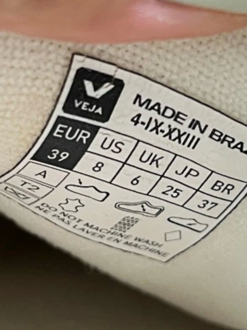 Veja White Sneakers with Gold V Logo - Picture 7 of 7
